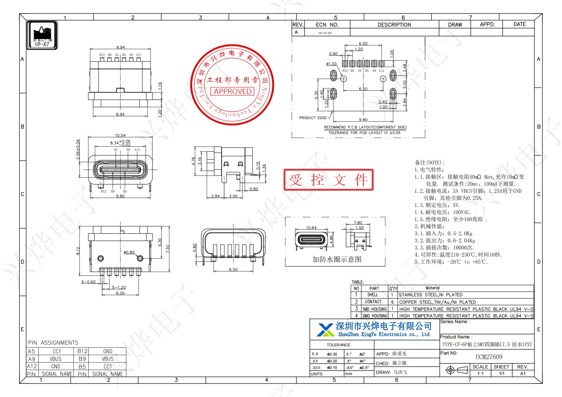 UCM27609 TYPE-CF-6P板上SMT四脚插L7.5 防水IPX7_00.jpg